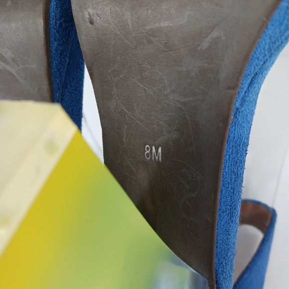 JEFFREY CAMPBELL Soiree Suede Straps Ombre Lucite Block Heel WornButNotW… - Picture 7 of 15